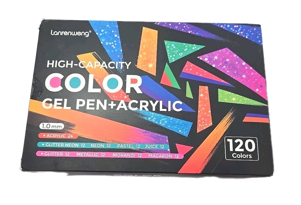 120 Pcs Color Gel Pens for Adult Coloring Books, 1.0mm Fine Point Acrylic