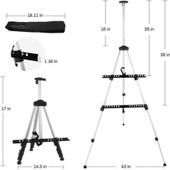 Art Easel Stand for Painting and Sign – Aluminum 66 Inch Metal Tripod Adjustabl