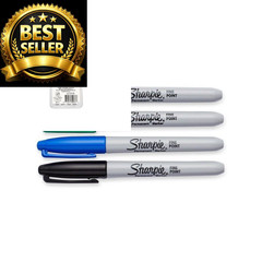 Sharpie Permanent Markers, Fine Point, 4 Count (Pack of 1), Assorted Colors
