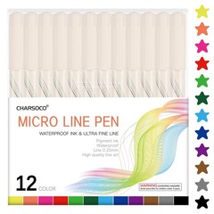 01 Micro Fine Point Pen Set – 12 Waterproof Archival Ink Colors, 0.25mm Finel…