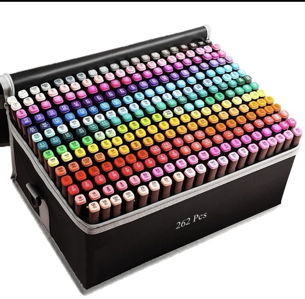 Oil-Based Coloring Tools – 262 Colors Dual Tip Brush
