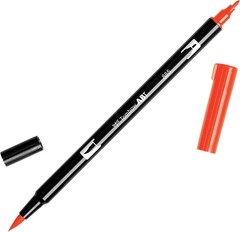 Professional Grade Warm Red Dual Brush Marker – Non-Bleeding & Non-Toxic