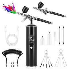 Airbrush Kit with Compressor, 6400mAh 50PSI High Pressure Airbrush for Nails