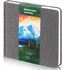 5.5 x 5.5 in Watercolor Sketchbook Journal Square Watercolor Notebook Cold Press