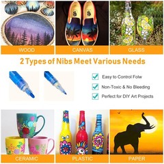 NAWOD 35 Premium Acrylic Paint Marker Pens, 1 Count (Pack of 35), Multicolor
