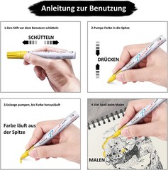 Paint Marker Pens – 5 Colors Permanent Oil Based Paint Markers, Medium Tip, Quic