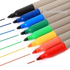 Colour Marker Pen Waterproof Permanent Tip Sharp Bullet Point Multi Assorted 8Pc