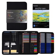 71 PCS Drawing Supplies Sketching Kit Art Pencils Sketchbook Colored