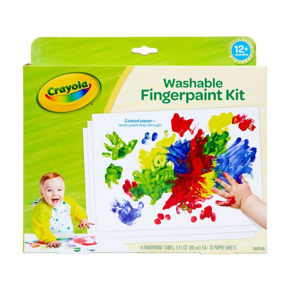 Crayola Washable Fingerpaint Kit for Toddlers, 81-1452