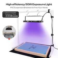 51PCS All-in-One Screen Printing Kit with 50W LED UV Screen Printing Light, 4…