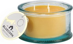 Bluecorn Beeswax 3-Wick Candle, 100% Pure Bees Wax, Yellow, Fragrance Blue