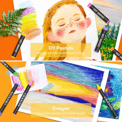 Art Supplies, 150-Pack Deluxe Wooden Art Set Crafts Drawing Painting Kit with 2