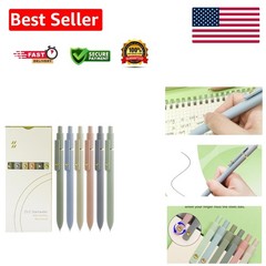 Elegant Retractable Gel Pens – 6 Pcs Fine Point Black Ink for Journaling