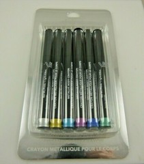 Metallic Body Crayons 6 Colors silver gold blue pink green teal Claire’s