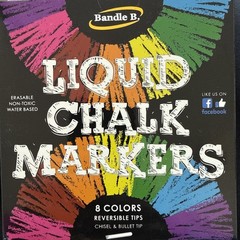 Liquid Chalk Markers 8 Vibrant Colors, Non-Toxic, Water-Based, Reversible