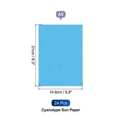 Cyanotype Paper,24 Sheet Sun Print Paper Blue Crafts, 5.8×8.3″