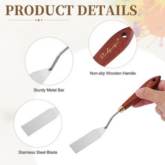 Palette Knife Painting, 8.3″ Stainless Steel, Mahogany Finish(Long Strip)