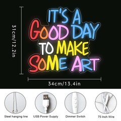 It’s A Good Day to Make Some Art Colorful Neon Sign for Wall Decor Paint Neon…