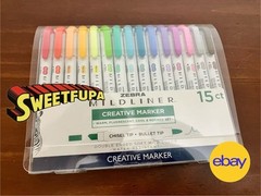 Zebra MildLiner Creative Marker Double End Broad & Fine Point Tip 15 Pack New