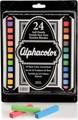 Alphacolor Soft Square Pastels, Multi-Colored, 24 Pastels per Set (102004)
