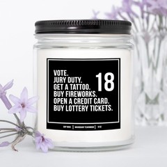 You Nique Designs 18th Birthday Candle 9oz Gifts for Mahogany Teakwood
