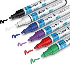 Schneider Paint-It 320 Acrylic Marker Set1, 4mm, 6Pack, Round tip Multicoloured