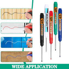 8 Pcs Long Head Deep Hole Marker Long Nib Waterproof Marker Multi-Purpose Deep R
