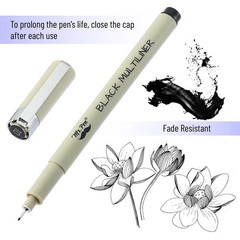Mr. Pen- Black Fineliners 0.25mm 4 Pack Bible Pens No Bleed Fine Tip Ultra