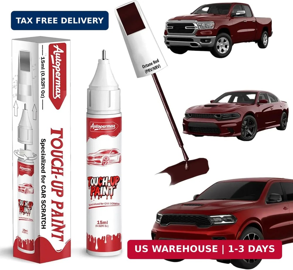 Octane Red(PRV/NRV) Car Touch Up Paint for Dodge, Color Accurate Two-In-One Car