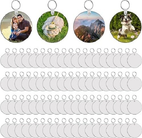 240Pcs Sublimation Keychain Blanks Round Bulk Products Double Sides 80 MDF Su…