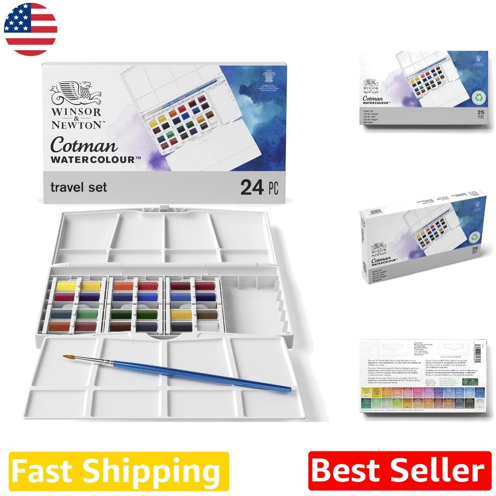 Cotman Watercolor Studio Set 24 Half Pans | Artist Quality | Excellent Tinting