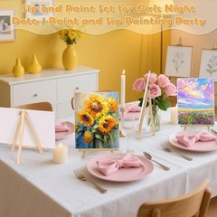 100-Pack 8×10 Canvas Boards & Brushes – Ultimate Sip and Paint Set for Adults