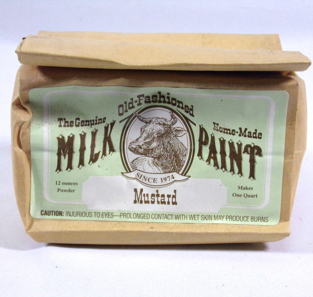 NEW OLD STOCK THE GENUINE OLD FASHIONED MILK PAINT MUSTARD 12oz/QUART