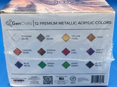 GenCrafts 12 Metallic Acrylic Pouring Set NEW SEALED Fast Free Shipping!