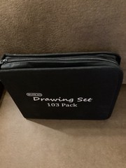 Shuttle Art 103-Piece Drawing & Sketch Art Set w/ Case + Coloring Book & Pad