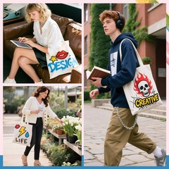 10 Pack Canvas Tote Bags Sublimation Blanks Reusable Shopping Craft