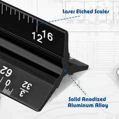 Macarrie 10 Pcs Architectural Scale Triangular Ruler 12″ Architect Black