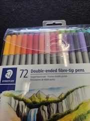 Staedtler 3200TB72 72ct Double Ended Fiber-Tip Pens (3.0mm & 0.5-0.8mm) Item#