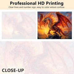 TUMOVO Dragon Paint by Numbers Adult 16×20 inches / 40×50 centimeters,