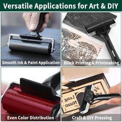 4 Inch Rubber Roller Brayer Rollers for Crafting, Hard 1pc-4 inch, inch