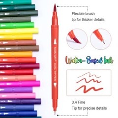 Marcadores De 35 Colores Doble Punta Pincel Colorear Plumones Para Niños Adultos