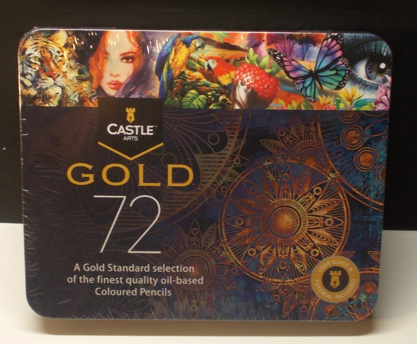 Castle Arts Gold 72 Oil-Based Coloured Pencils Tin Case