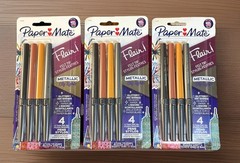 Paper Mate Flair Felt Medium Tip Set, 4-Pen Metallic Colors Set 3PK