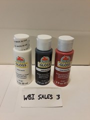3 Brand New Bottles of Apple Barrel Paint Gloss Red,White and Black