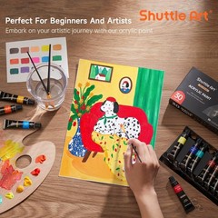Vivid Acrylic Paint Set: 30 Rich Pigment Tubes & 3 Brushes for Creative Projects