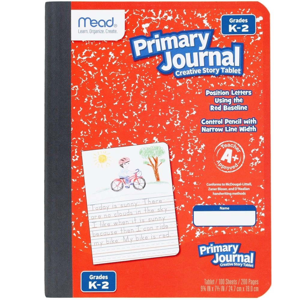 Mead Primary Journal Half Page Ruled Grades K-2 7-1/2″ x 9-3/4″ 100 Sheets Re…