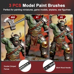 20 Colors Model Paint Set (20ml/0.6oz), Modeling Acrylic Paint Set with 3 Bru…