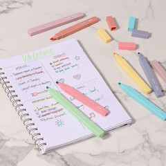 – Aesthetic Cute Pastel Highlighters Set, 8 Pcs, Chisel Tip, Candy Colors, No Bl