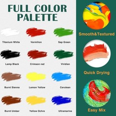 ESRICH Acrylic Paint Set,Paint Set with 10 Brushes12 27pack, Colorful