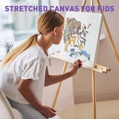 ESRICH Stretched Canvas for Painting 12×12 Inch, 2 Pack Blank Canvas -5/8 in …